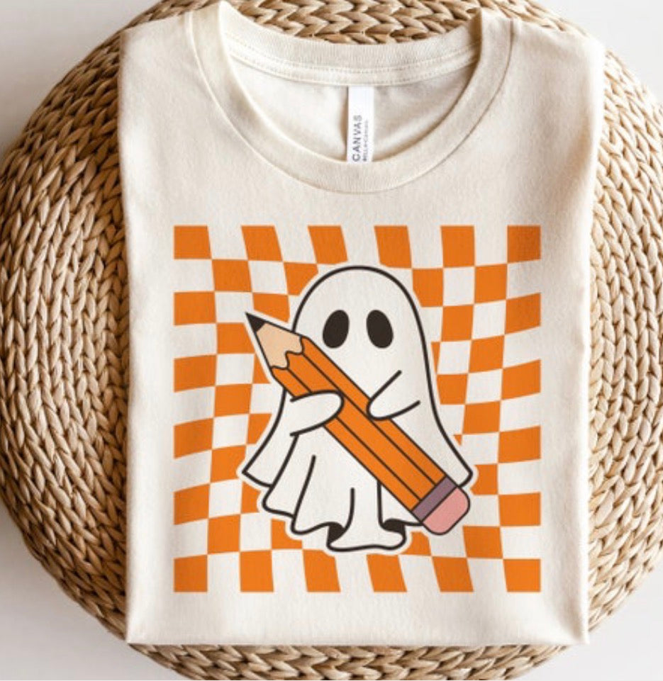 Checker Ghost Halloween T-shirt