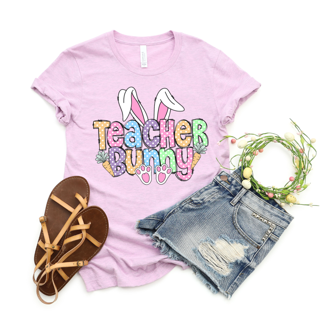 Teacher Bunny Polka Dots