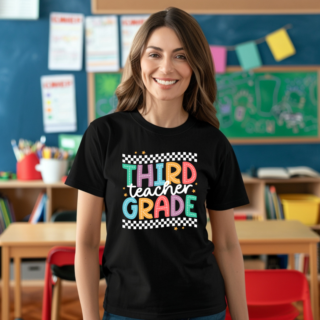 Dots and Checkers Grade Level Shirts