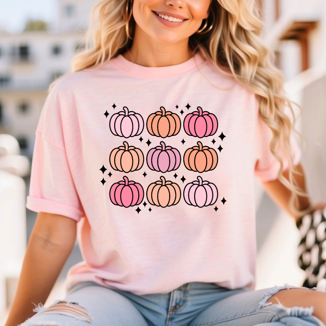 Pink Pumpkins Fall T-shirt