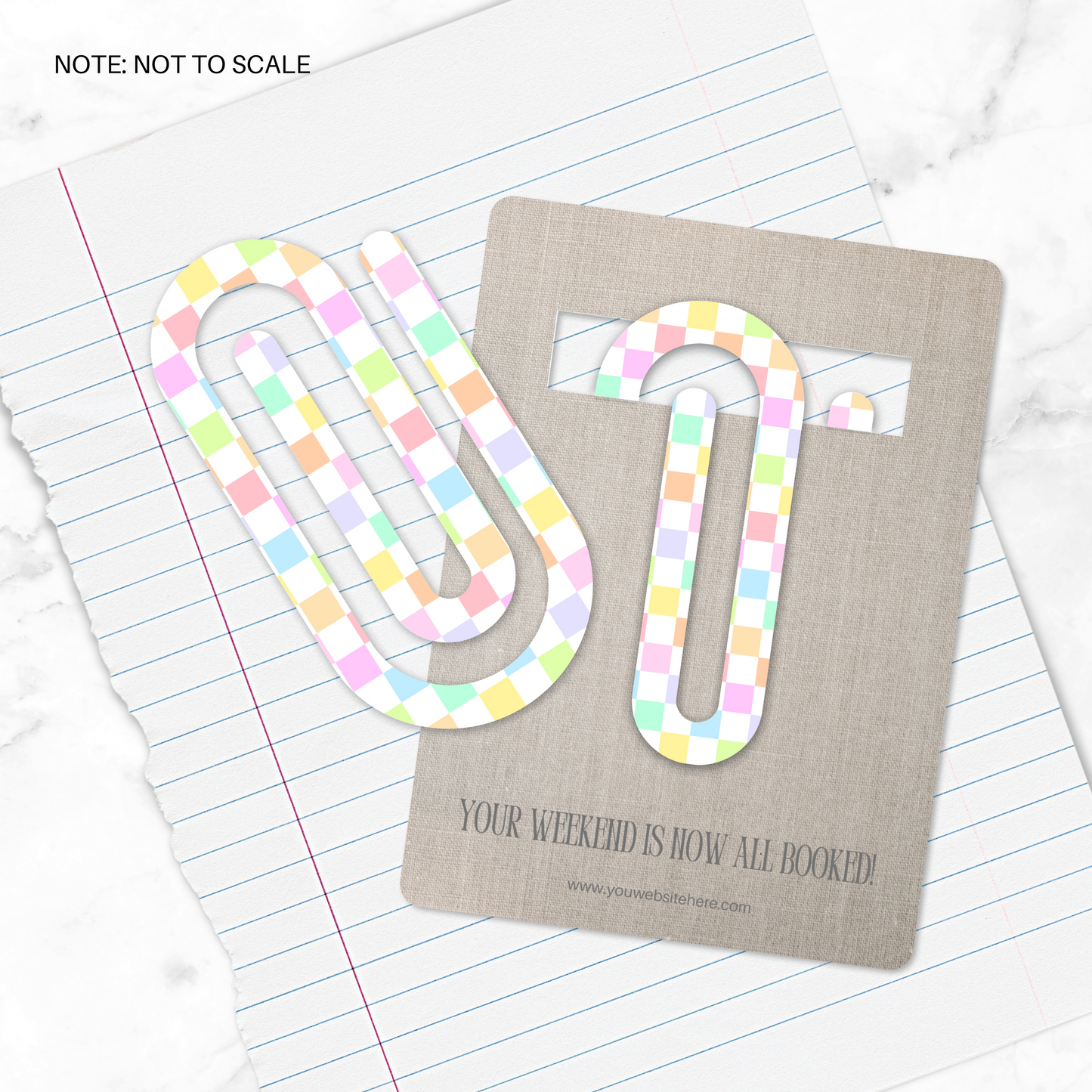 Pastel Checker Jumbo Paper Clip